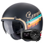 Casque Open Face Scorpion Belfast Evo Adonis Matt Black Beige + Kit Bluetooth 5S Solo