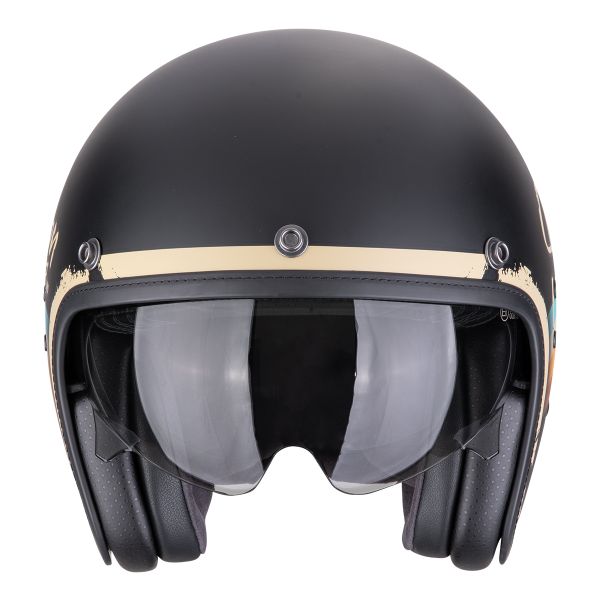 Scorpion Belfast Evo Adonis Matt Black Beige + Exo-Com Link-1C Bluetooth Kit