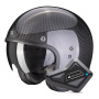 Casque Open Face Scorpion Belfast Evo Carbon Black + Kit Bluetooth BT Mini