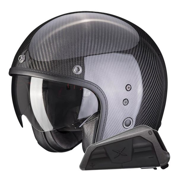 Open Face Scorpion Belfast Evo Carbon Black + Exo-Com Link-1 Bluetooth Kit Open Face Scorpion Belfast Evo Carbon Black + Exo-Com Link-1 Bluetooth Kit