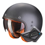 Casque Open Face Scorpion Belfast Evo Carbon Matt Black + Kit Bluetooth BT Mini
