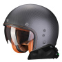 Casque Open Face Scorpion Belfast Evo Carbon Matt Black + Exo-Com Link-1C Bluetooth Kit