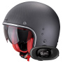 Casque Open Face Scorpion Belfast Evo Carbon Matt Black Red + Kit bluetooth 5R Lite