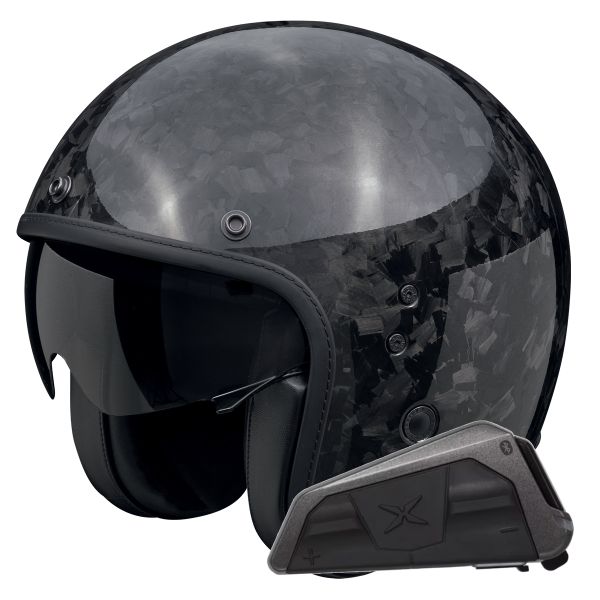 Open Face Scorpion Belfast Evo Carbon Onyx Black + Exo-Com Link-1 Bluetooth Kit Open Face Scorpion Belfast Evo Carbon Onyx Black + Exo-Com Link-1 Bluetooth Kit