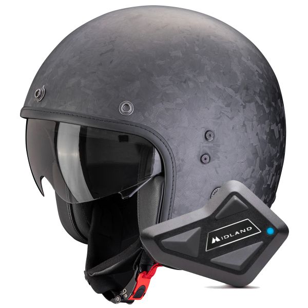 Open Face Scorpion Belfast Evo Carbon Onyx Matt Black + Kit Bluetooth BT Mini Open Face Scorpion Belfast Evo Carbon Onyx Matt Black + Kit Bluetooth BT Mini