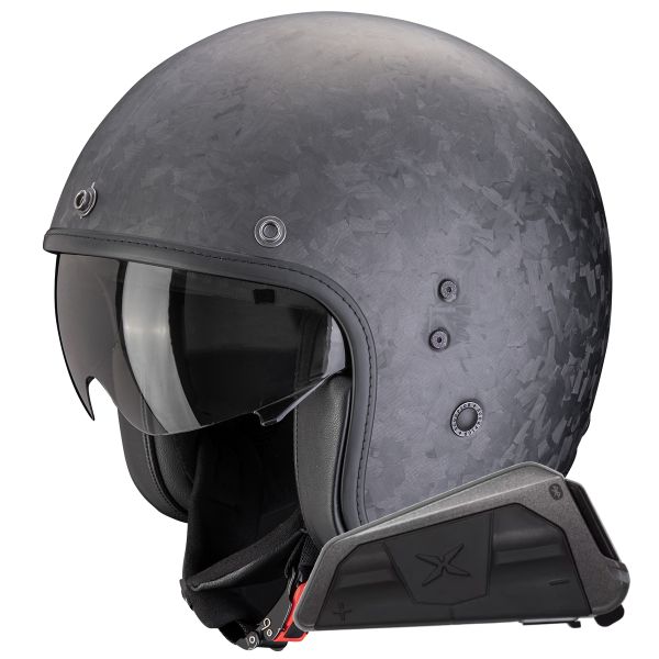 Open Face Scorpion Belfast Evo Carbon Onyx Matt Black + Exo-Com Link-1 Bluetooth Kit Open Face Scorpion Belfast Evo Carbon Onyx Matt Black + Exo-Com Link-1 Bluetooth Kit