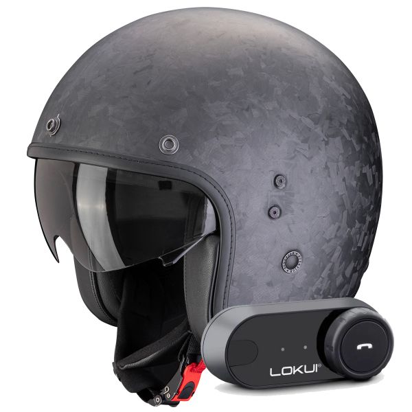 Open Face Scorpion Belfast Evo Carbon Onyx Matt Black + Kit Bluetooth Lokui K30 Open Face Scorpion Belfast Evo Carbon Onyx Matt Black + Kit Bluetooth Lokui K30