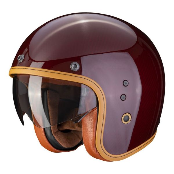 Open Face Scorpion Belfast Evo Carbon Red Open Face Scorpion Belfast Evo Carbon Red