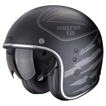Open Face Scorpion Belfast Evo Dawg Matt Black Silver