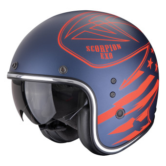Open Face Scorpion Belfast Evo Dawg Matt Blue Red