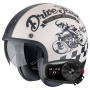 Casque Open Face Scorpion Belfast Evo Drive Fast Cream Matt Black + Kit Bluetooth 5S Solo