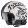 Casque Open Face Scorpion Belfast Evo Drive Fast Cream Matt Black + Kit Bluetooth Lokui K30