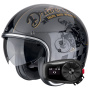 Casque Open Face Scorpion Belfast Evo Drive Fast Silver Black Gold + Kit Bluetooth 5S Solo