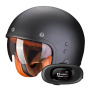 Casque Open Face Scorpion Belfast Evo Luxe Matt Black + Kit bluetooth 5R Lite