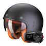 Casque Open Face Scorpion Belfast Evo Luxe Matt Black + Kit Bluetooth 5S Solo