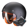 Casque Open Face Scorpion Belfast Evo Luxe Matt Black + Kit Bluetooth BT Mini