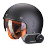Casque Open Face Scorpion Belfast Evo Luxe Matt Black + Kit Bluetooth Lokui K30