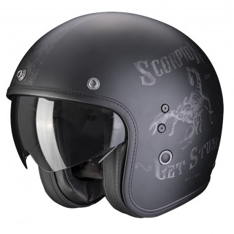 Scorpion Belfast Evo Pique Matt Black Silver + Kit bluetooth 5R Lite