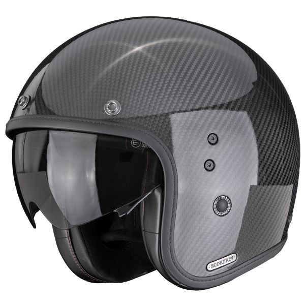 Open Face Scorpion Belfast II Carbon Solid Black