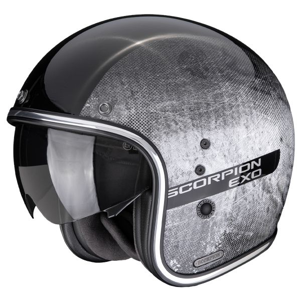Open Face Scorpion Belfast II Quest Black Silver