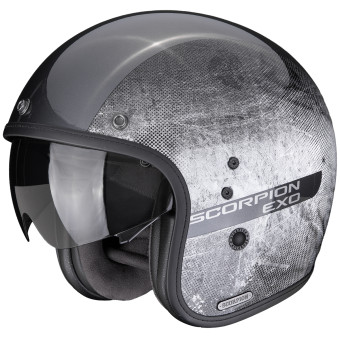 Open Face Scorpion Belfast II Quest Silver Black
