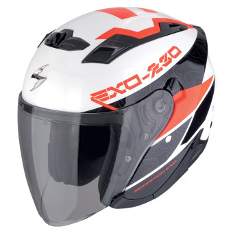 Scorpion Exo 230 Band White Black Red + Exo-Com Link-1C Bluetooth Kit