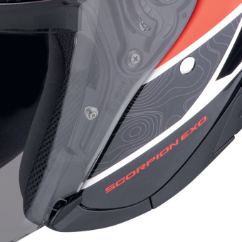 Scorpion Exo 230 Band White Black Red + Exo-Com Link-1C Bluetooth Kit