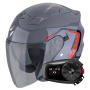 Casque Open Face Scorpion Exo 230 Cit-E Grey Red + Kit Bluetooth 5S Solo