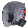 Casque Open Face Scorpion Exo 230 Cit-E Grey Red + Kit Bluetooth BT Mini