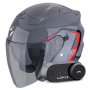 Casque Open Face Scorpion Exo 230 Cit-E Grey Red + Kit Bluetooth Lokui K30