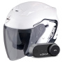 Casque Open Face Scorpion Exo 230 Cit-E White Black + Kit Bluetooth Lokui K30
