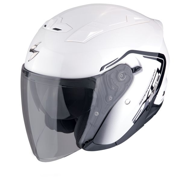 Open Face Scorpion Exo 230 Cit-E White Black Open Face Scorpion Exo 230 Cit-E White Black