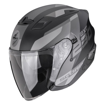 Open Face Scorpion Exo 230 Comics Matt Black Silver