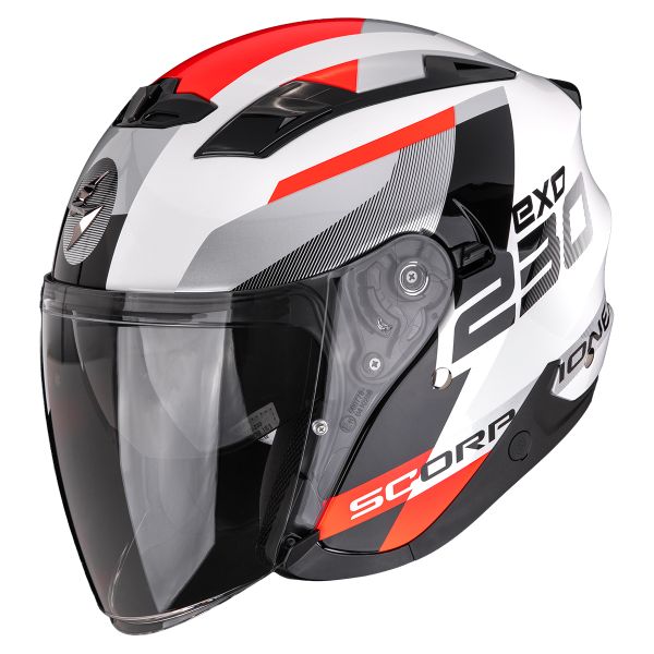 Open Face Scorpion Exo 230 Comics White Red