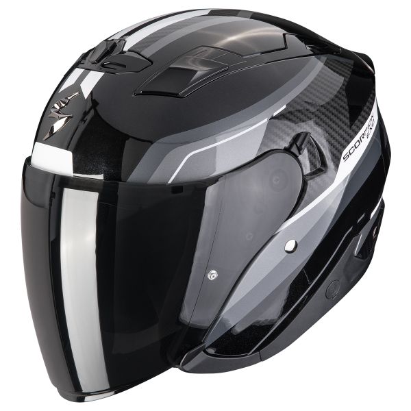 Open Face Scorpion Exo 230 Hipe Black Silver Open Face Scorpion Exo 230 Hipe Black Silver