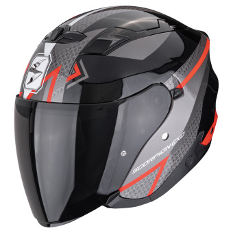 Open Face Scorpion Exo 230 Loop Metal Black Red