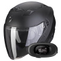 Casque Open Face Scorpion Exo 230 Matt Black + Kit bluetooth 5R Lite