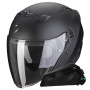 Casque Open Face Scorpion Exo 230 Matt Black + Exo-Com Link-1C Bluetooth Kit