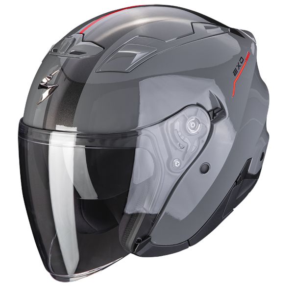 Scorpion Exo 230 SR Grey Cement Red + Kit Bluetooth SMH5