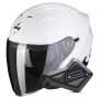 Casque Open Face Scorpion Exo 230 White + Kit Bluetooth BT Mini