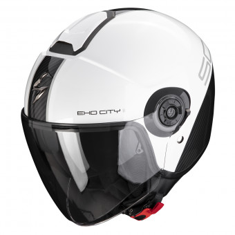 Casque Open Face Scorpion Exo City II Carbo White Black Casque Open Face Scorpion Exo City II Carbo White Black