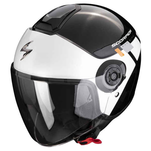 Scorpion Exo City II Mall Metal Black White Silver + Kit Bluetooth BT Mini