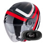 Casque Open Face Scorpion Exo City II Riva Black Red + Kit bluetooth 5R Lite