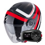Casque Open Face Scorpion Exo City II Riva Black Red + Kit Bluetooth 5S