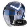 Casque Open Face Scorpion Exo City II Riva Blue Black + Kit bluetooth 5R Lite