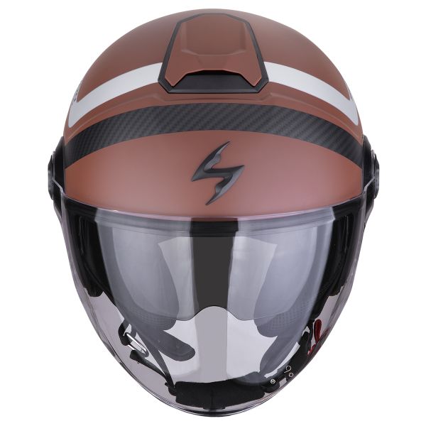 Scorpion Exo City II Riva Brown Silver + Exo-Com Link-1 Bluetooth kit