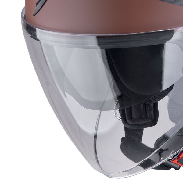 Scorpion Exo City II Riva Brown Silver + Exo-Com Link-1 Bluetooth kit