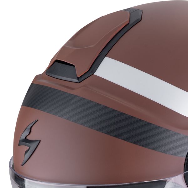 Scorpion Exo City II Riva Brown Silver + Exo-Com Link-1 Bluetooth kit