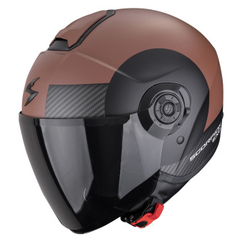 Open Face Scorpion Exo City II Sheer Matt Brown Black