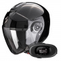 Casque Open Face Scorpion Exo City II Solid Black + Kit bluetooth 5R Lite